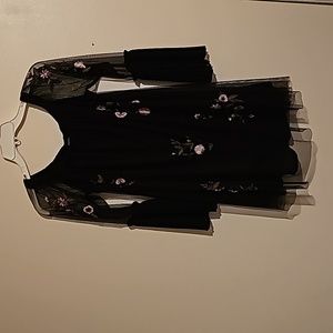 Black dress with flower pattern